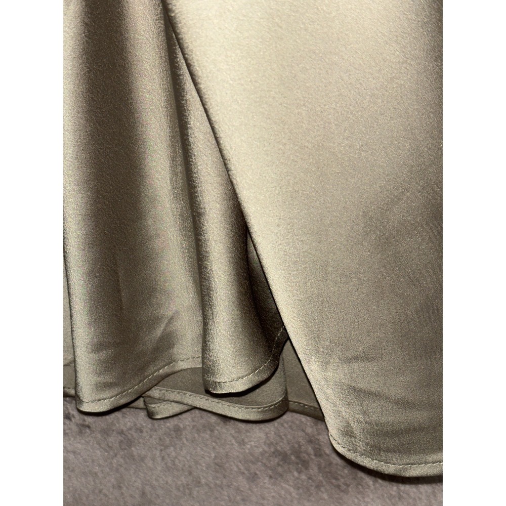 Show Me Your Mumu Lana Maxi Dress Women's Medium Moss Green Luxe Satin - Picture 9 of 16